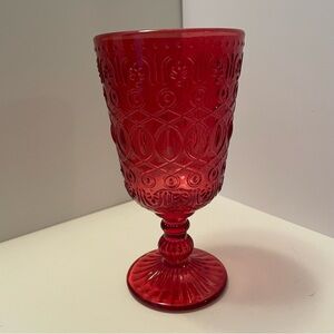 Eaasty Pressed Glass‎ Wine/Water Glasses Set Of 11 Red/Cranberry New In Box